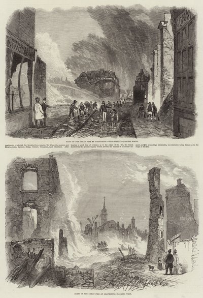 Ruins of the Great Fire at Gravesend by John Skinner Prout